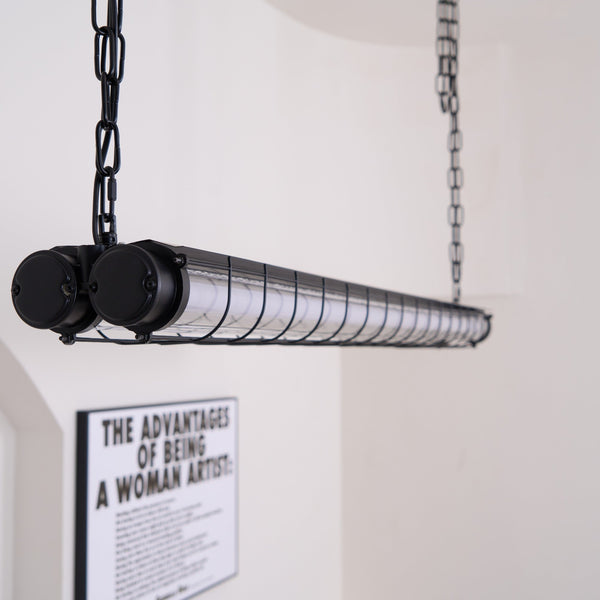 modern silver metal acrylic linear pendant light