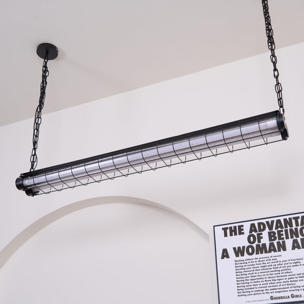 modern silver metal acrylic linear pendant light