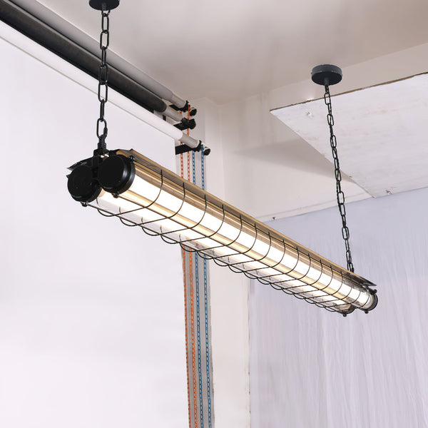 modern silver metal acrylic linear pendant light