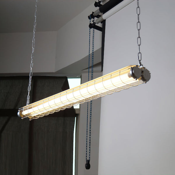 modern silver metal acrylic linear pendant light