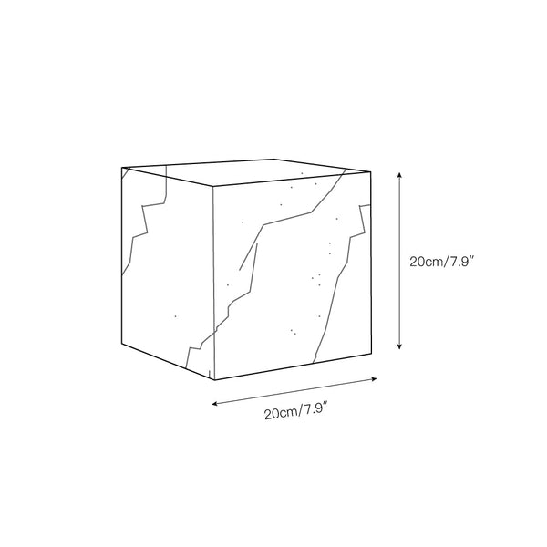 modern snow white natural alabaster cube table lamp