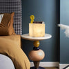 modern snow white natural alabaster cube table lamp