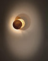 modern steel disc wall lamp with integrated led