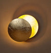 modern steel disc wall lamp with integrated led