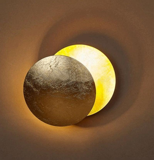 modern steel disc wall lamp with integrated led