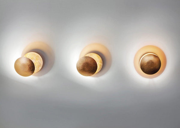 modern steel disc wall lamp with integrated led