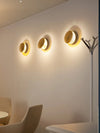 modern steel disc wall lamp with integrated led