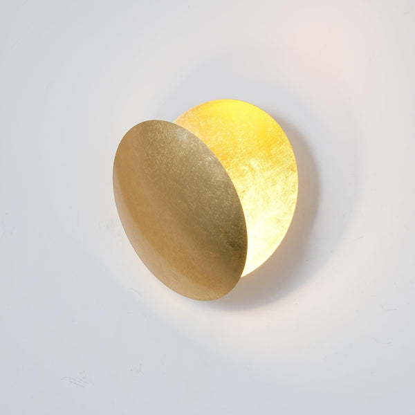 modern steel disc wall lamp with integrated led