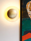 modern steel disc wall lamp with integrated led