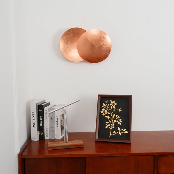 modern steel disc wall lamp with integrated led