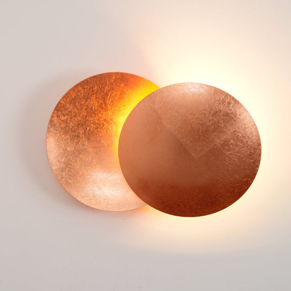 modern steel disc wall lamp with integrated led