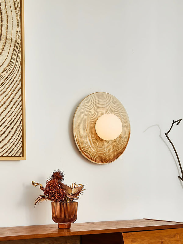 modern terra beige ceramic oval wall sconce