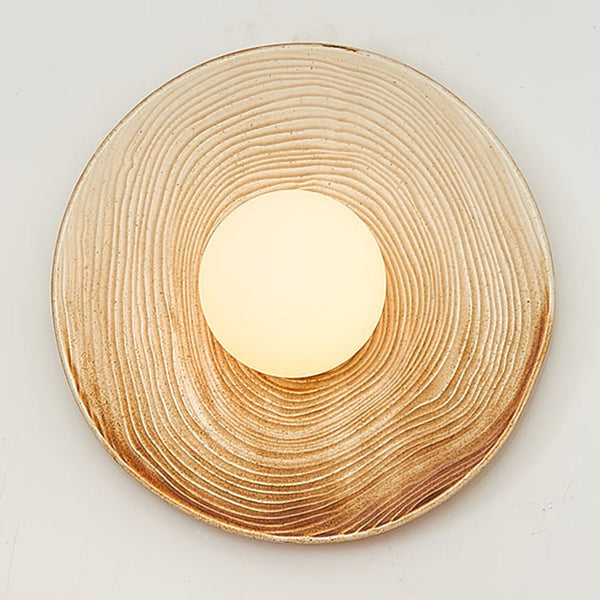 modern terra beige ceramic oval wall sconce