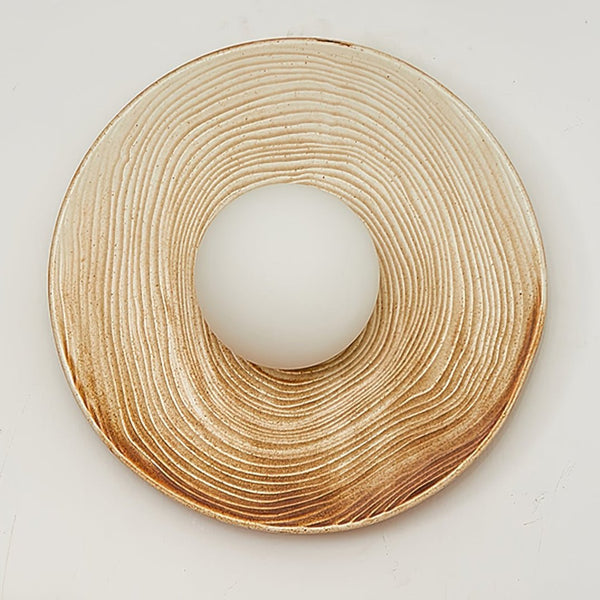 modern terra beige ceramic oval wall sconce
