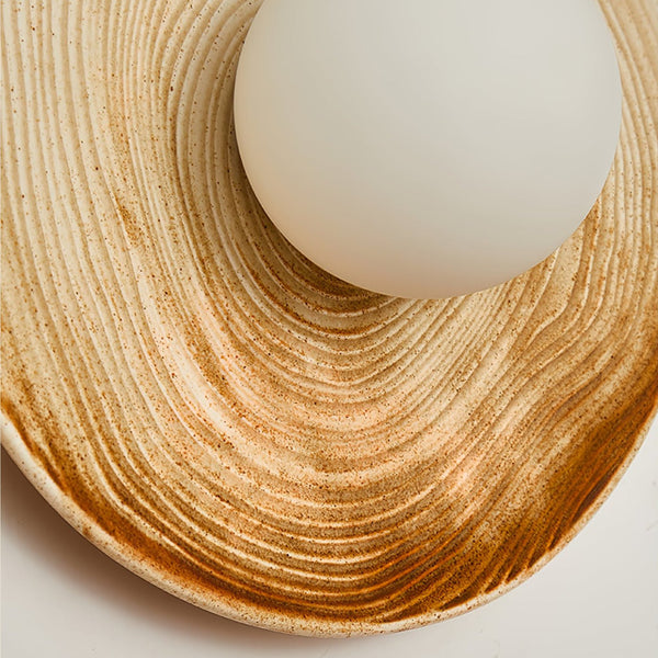 modern terra beige ceramic oval wall sconce
