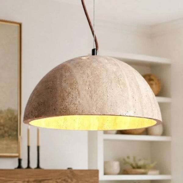 modern travertine dome pendant lamp