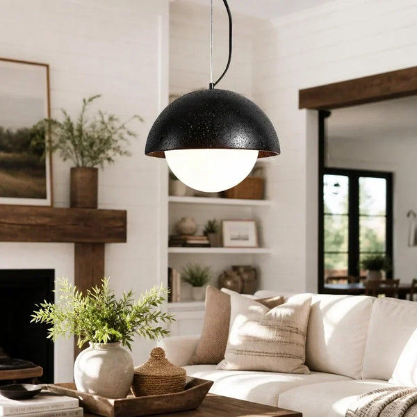 modern travertine dome pendant lamp