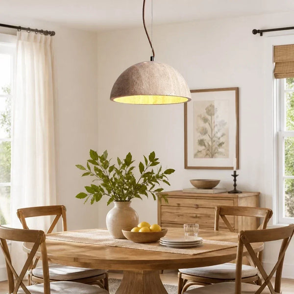 modern travertine dome pendant lamp