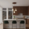 modern travertine frosted glass globe pendant light