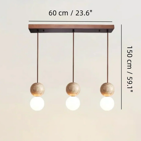modern travertine frosted glass globe pendant light