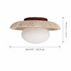 modern travertine glass dome flush mount ceiling light