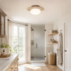 modern travertine glass dome flush mount ceiling light