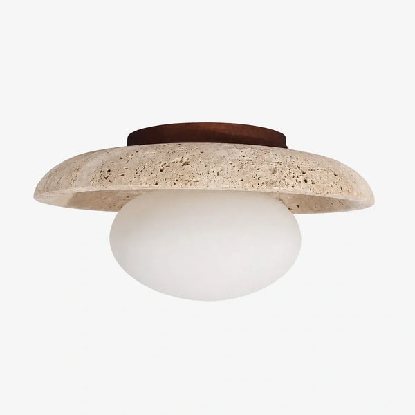 modern travertine glass dome flush mount ceiling light