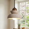 modern travertine walnut multi light pendant lamp
