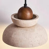modern travertine walnut multi light pendant lamp