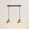 modern travertine walnut multi light pendant lamp