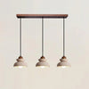 modern travertine walnut multi light pendant lamp