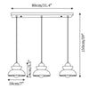 modern travertine walnut multi light pendant lamp