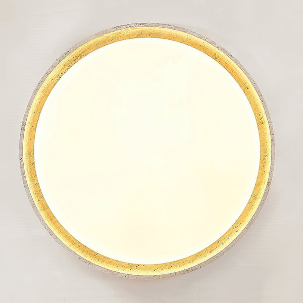modern travertine wood flush mount ceiling light 2