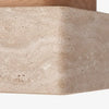 modern travertine wood square semi flush ceiling light