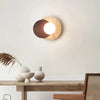 modern walnut beige travertine glass wall lamp