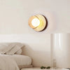 modern walnut beige travertine glass wall lamp