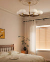 modern walnut gold glass petal chandelier