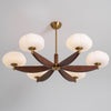 modern walnut gold glass petal chandelier