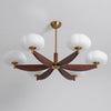 modern walnut gold glass petal chandelier