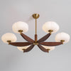 modern walnut gold glass petal chandelier