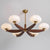 modern walnut gold glass petal chandelier