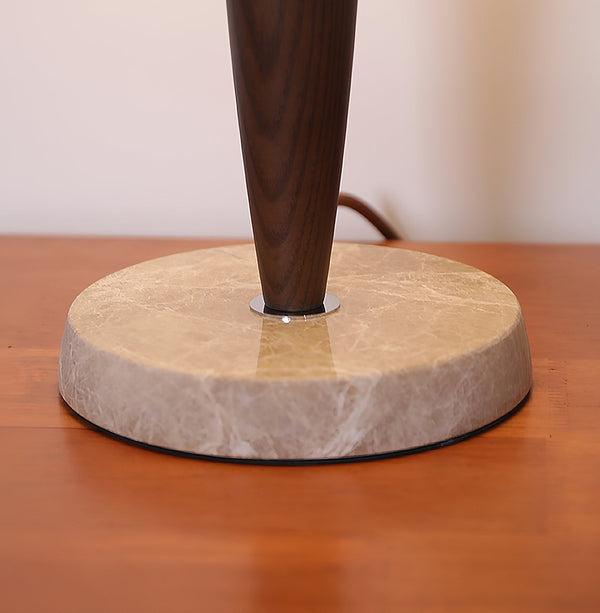 modern walnut marble dome table lamp