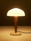 modern walnut marble dome table lamp