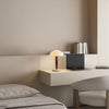 modern walnut marble dome table lamp