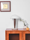 modern walnut marble dome table lamp