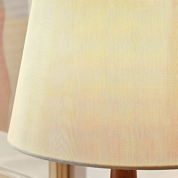 modern walnut wood fabric table lamp