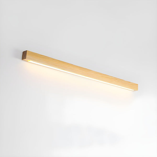 modern walnut wood linear led wall light