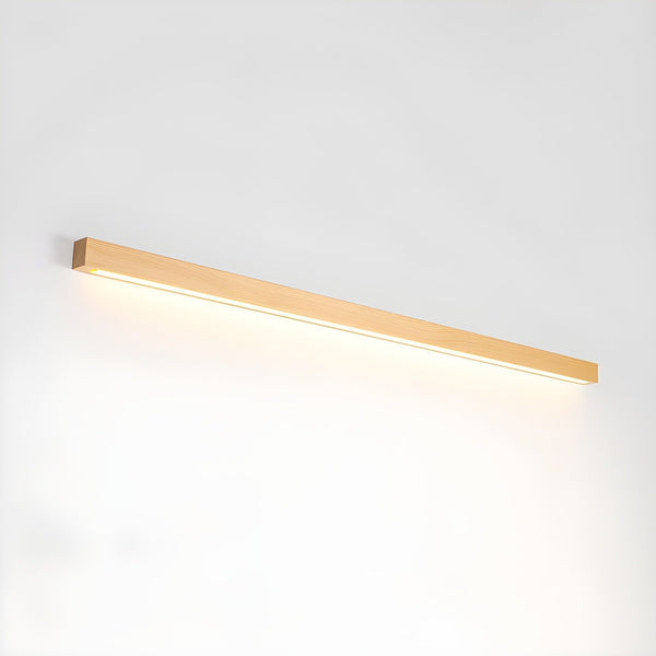 modern walnut wood linear led wall light