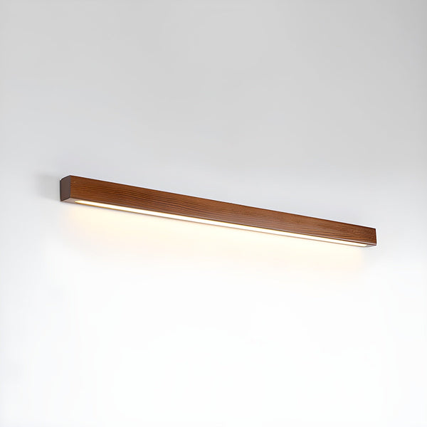modern walnut wood linear led wall light