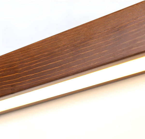 modern walnut wood linear led wall light